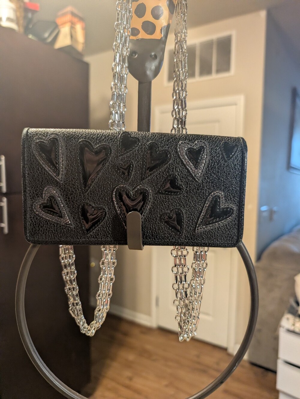 Brighton Leather Love Story Wallet Silver Chain Like New